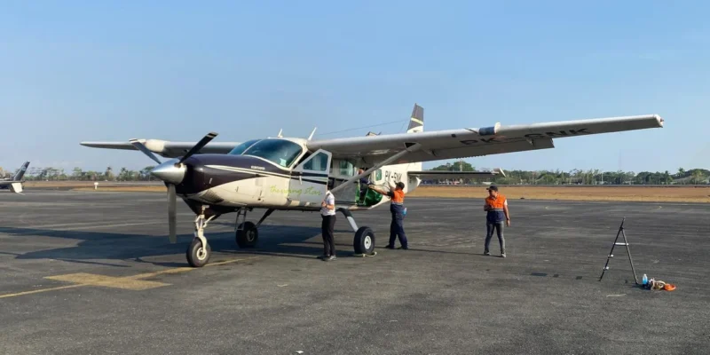 Pesawat Cessna untuk OMC di Kalsel/(Foto:Fikri Noor/pojokbanua.com)